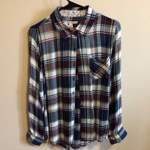 Maroon, green & blue flannel - Size S - Never worn